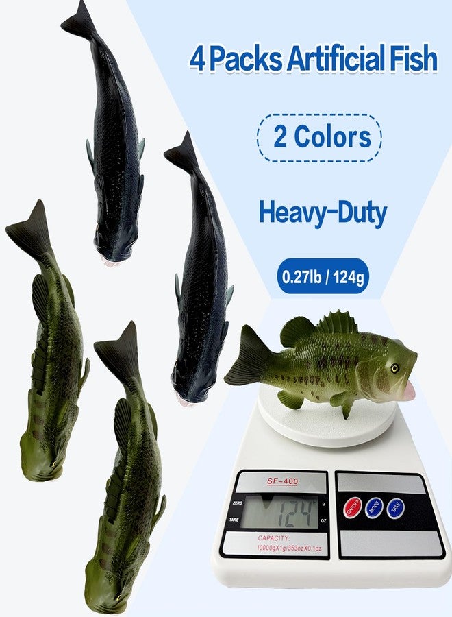 Nexboraque 4 Pack Fake Fish, 6.1 Inch Artificial Lifelike Large Mouth Bass Sea Fish Models for Food Display, Party Display, Kitchen Decor, Photography Props(Blue,Green) - Image 3